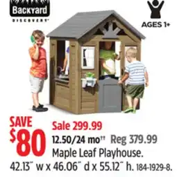 Canadian Tire Maple Leaf Playhouse offer
