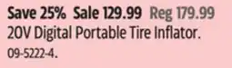 Canadian Tire Moto master 20V Digital Portable Tire Inflator offer