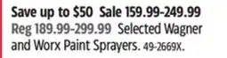 Canadian Tire Selected Wagner and Worx Paint Sprayers offer