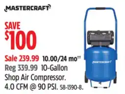 Canadian Tire MASTERCRAFT 10-Gallon Shop Air Compressor offer