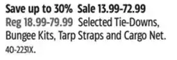 Canadian Tire Selected MOTOMASTER Tie-Downs, Bungee Kits, Tarp Straps and Cargo Net offer