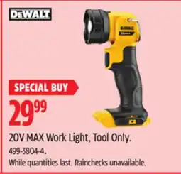 Canadian Tire DEWALT 20V MAX Work Light, Tool Only offer