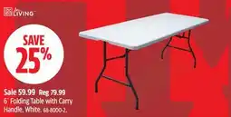 Canadian Tire For-living 6´ Folding Table with Carry Handle offer