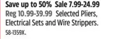 Canadian Tire Mastercraft Selected Pliers, Electrical Sets and Wire Strippers offer