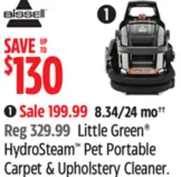 Canadian Tire Bissell Little Green HydroSteam Pet Portable Carpet & Upholstery Cleaner offer