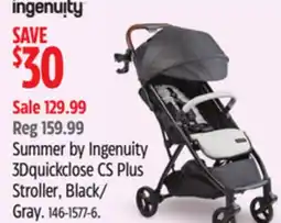 Canadian Tire Ingenuity Summer by Ingenuity 3Dquickclose CS Plus Stroller Black/Gray offer