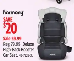 Canadian Tire Harmony Deluxe High-Back Booster Car Seat offer