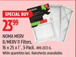 Canadian Tire NOMA MERV 8/MERV 11 Filters, 16 x 25 x 1˝, 3-Pack offer
