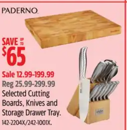 Canadian Tire Paderno Selected Cutting Boards, Knives and Storage Drawer Tray offer