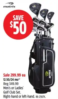 Canadian Tire Matrix Men's or Ladies' Golf Club Set offer