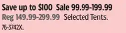 Canadian Tire Selected Tents offer