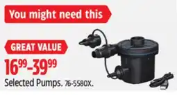 Canadian Tire Selected Pumps offer