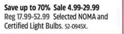 Canadian Tire Selected NOMA and Certified Light Bulbs offer