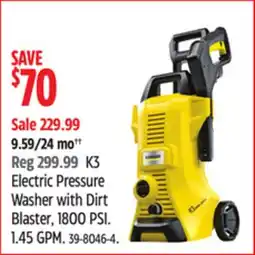 Canadian Tire K3 Electric Pressure Washer with Dirt Blaster, 1800 PSI offer