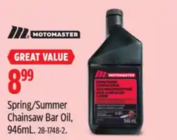Canadian Tire Spring/Summer Chainsaw Bar Oil offer
