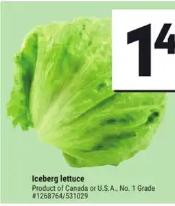Giant Tiger Iceberg lettuce offer