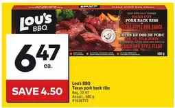 Giant Tiger Lou's BBQ Texas pork back ribs offer