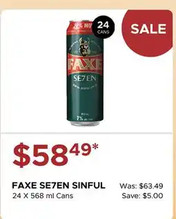 The Beer Store FAXE SE7EN SINFUL offer