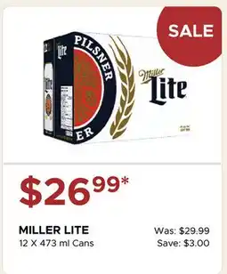 The Beer Store MILLER LITE offer