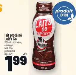 Metro LAIT PROTÉINÉ LAIT'SGO | MILK 2GO PROTEIN MILK offer