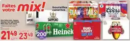 Metro BIÈRE STELLA ARTOIS, SAPPORO, HEINEKEN, BUD LIGHT CHELADA, WHITE CLAW, COORS SELTZER | BEER offer