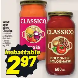 Metro SAUCE POUR PÂTES CLASSICO | CLASSICO PASTA SAUCE offer