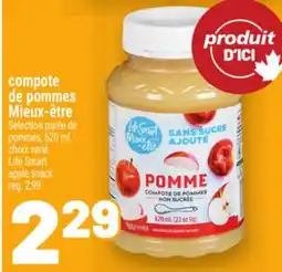 Metro COMPOTE DE POMMES MIEUX-ÊTRE | LIFE SMART APPLE SNACK offer
