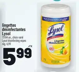 Metro LINGETTES DÉSINFECTANTES LYSOL | LYSOL DISINFECTING WIPES offer