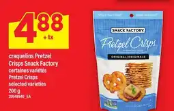 Maxi CRAQUELINS PRETZEL CRISPS SNACK FACTORY | PRETZEL CRISPS offer