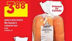 Maxi PAINS À SOUS-MARINS MRS DUNSTER'S | SUBMARINE BUNS, 6 UN offer