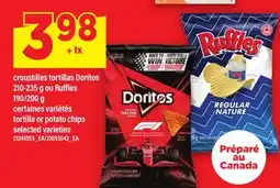 Maxi CROUSTILLES TORTILLAS DORITOS, 210-235 G OU RUFFLES, 190/200 G | TORTILLA OR POTATO CHIPS offer