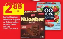 Maxi BARRES CHOCOMAX, MUFFINMAX, NÜGABAR OU GO PURE LECLERC offer