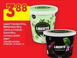 Maxi YOGOURT CLASSIQUE, 650 G, MÉDITERRANÉE, 500 G LIBERTÉ OU PROTÉINES SOURCE, 650 G | YOGURT offer