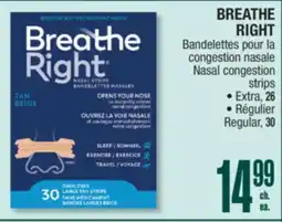 Jean Coutu BREATHE RIGHT Nasal congestion strips offer