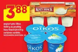 Maxi YOGOURT GREC OÎKOS, 4X100 G OU POUDING KOZY SHACK offer