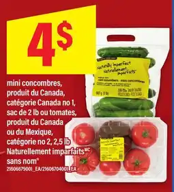 Maxi MINI CONCOMBRES, SAC DE 2 LB OU TOMATES, NATURELLEMENT IMPARFAITS SANS NOM offer
