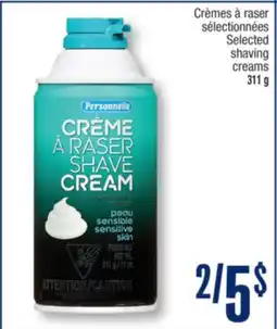Jean Coutu Selected shaving creams offer