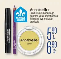 Jean Coutu Annabelle Selected eye makeup products offer