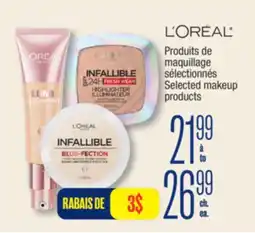 Jean Coutu L'OREAL Selected makeup products offer
