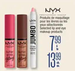 Jean Coutu NYX PROFESSIONAL MAKEUP Selected lip and eye makeup products offer