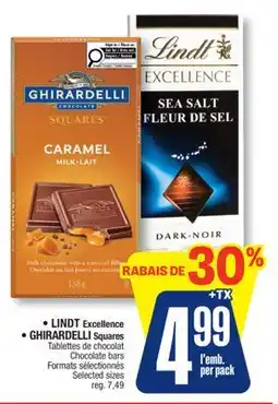 Jean Coutu LINDT Excellence, GHIRARDELLI Squares offer