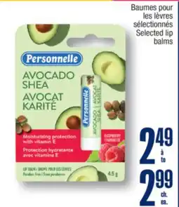 Jean Coutu PERSONNELLE Selected lip balms offer