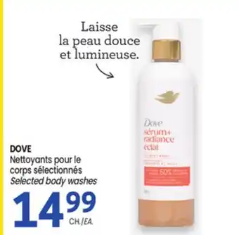 Uniprix DOVE Nettoyants pour le corps sélectionnés/Selected body washes offer