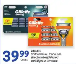 Uniprix GILLETTE Cartouches ou tondeuses sélectionnées/Selected cartridges or trimmers offer
