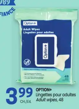 Uniprix OPTION+ Lingettes pour adultes/Adult wipes offer