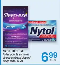 Uniprix NYTOL, SLEEP-EZE Aides pour le sommeil sélectionnées/Selected sleep aids offer
