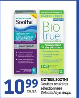 Uniprix BIOTRUE, SOOTHE Gouttes oculaires sélectionnées/Selected eye drops offer