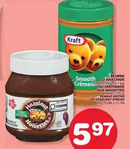 Marches Tradition KRAFT (750 g or 1 kg) PEANUT BUTTER OR KRAFT (725 g) HAZELNUT SPREAD offer