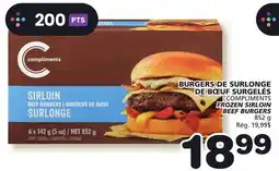 Marches Tradition COMPLIMENTS FROZEN SIRLOIN BEEF BURGERS offer