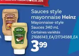 Provigo SAUCES STYLE MAYONNAISE HEINZ, 340 ML | MAYONNAISE-STYLE SAUCES offer